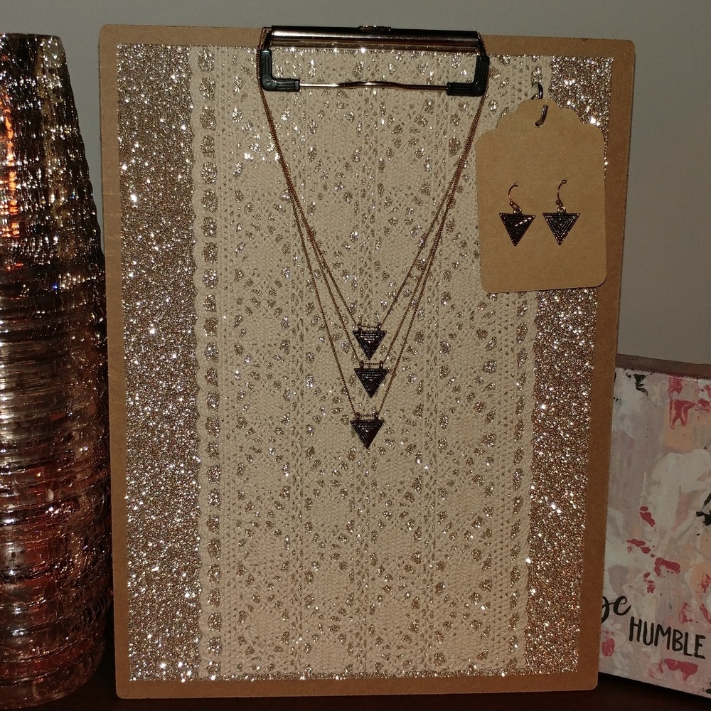 Gold Aztec Necklace & Earring Set